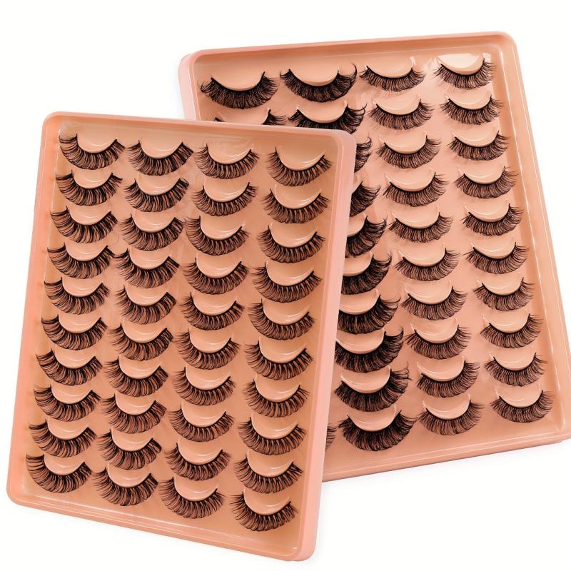 20 Pairs Fox Eye False Eyelashes Natural Wispy Fluffy Curly Mink Lashes