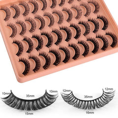 20 Pairs Fox Eye False Eyelashes Natural Wispy Fluffy Curly Mink Lashes