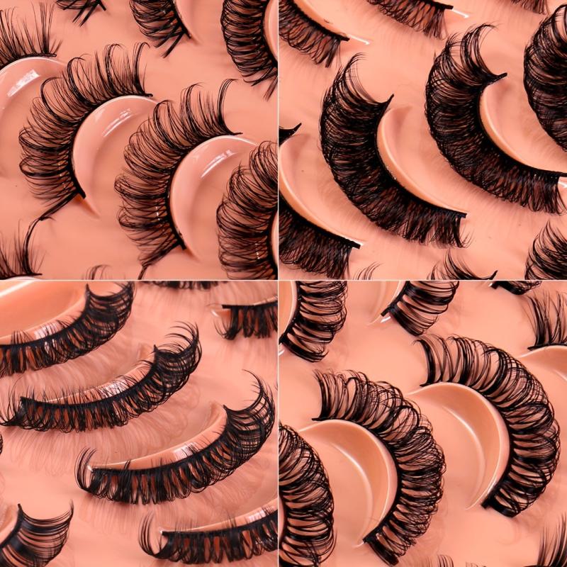 20 Pairs Fox Eye False Eyelashes Natural Wispy Fluffy Curly Mink Lashes
