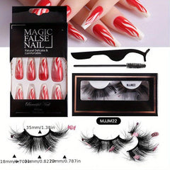 Halloween Mink Lashes & Colored Nail Set