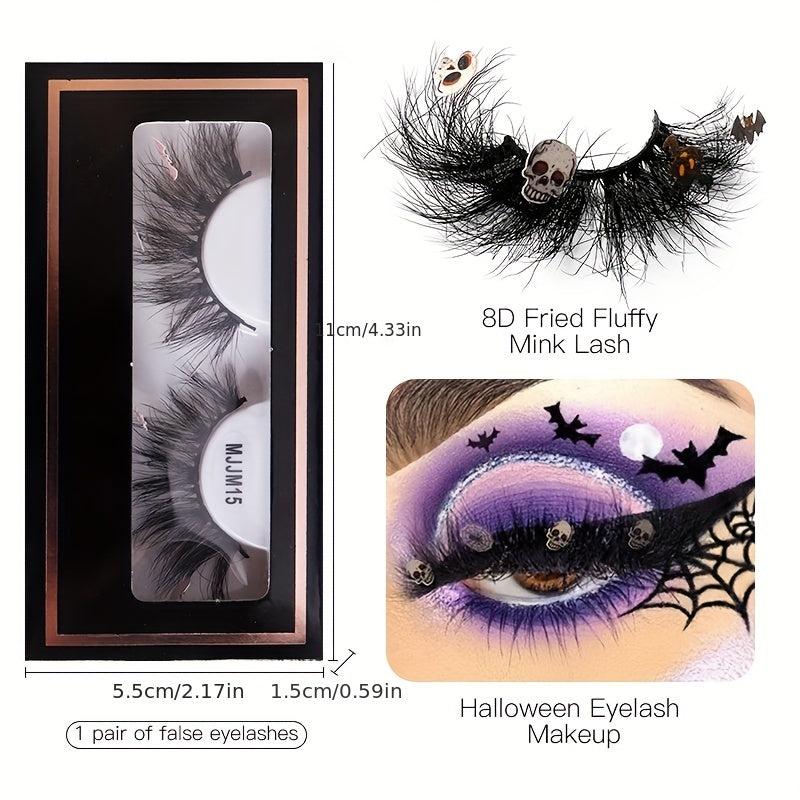 Halloween Mink Lashes & Colored Nail Set