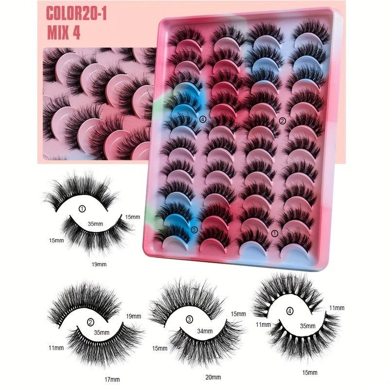 20 Pairs 3D Layer Fluffy False Eyelashes Natural Volume Thick Lashes Extension