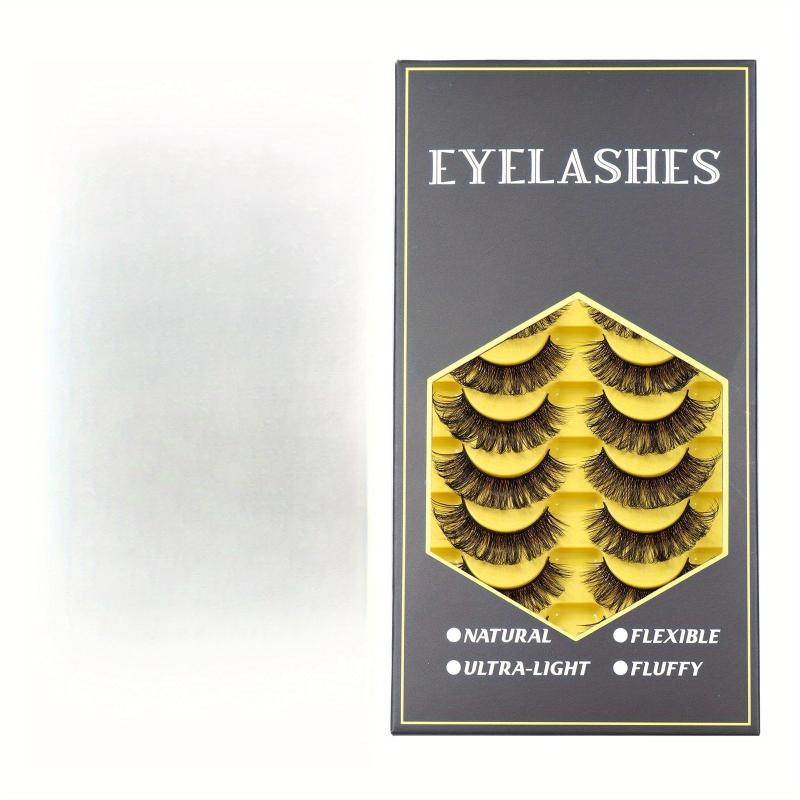 10 Pairs 18mm Fluffy Wispy False Eyelashes D Curl Faux Mink Lashes