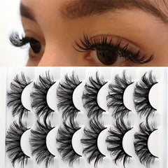 6 Pairs Fluffy Faux Mink Lashes for Natural Volume Makeup