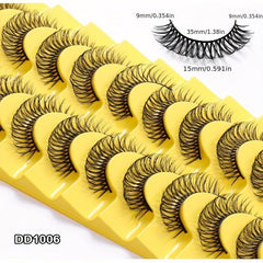 10 Pairs False Eyelashes Natural Thick Chemical Fiber Lashes Volume Slender