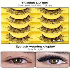 10 Pairs False Eyelashes Natural Thick Chemical Fiber Lashes Volume Slender