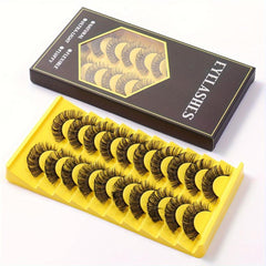 10 Pairs False Eyelashes Natural Thick Chemical Fiber Lashes Volume Slender