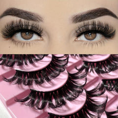 10 Pairs 3D Faux Mink Natural Look False Eyelashes 16 20mm Fluffy Curl Long Thic