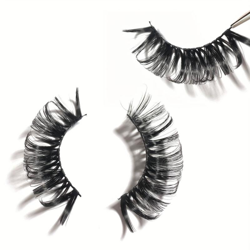 10 Pairs 3D Faux Mink Natural Look False Eyelashes 16 20mm Fluffy Curl Long Thic