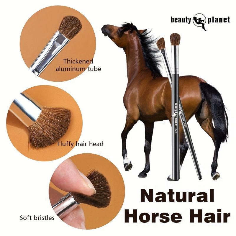 10pcs Natural Horse Hair Eyeshadow Brush Precision Makeup Brushes
