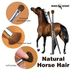 10pcs Natural Horse Hair Eyeshadow Brush Precision Makeup Brushes