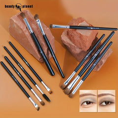 10pcs Natural Horse Hair Eyeshadow Brush Precision Makeup Brushes
