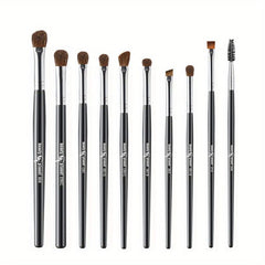 10pcs Natural Horse Hair Eyeshadow Brush Precision Makeup Brushes