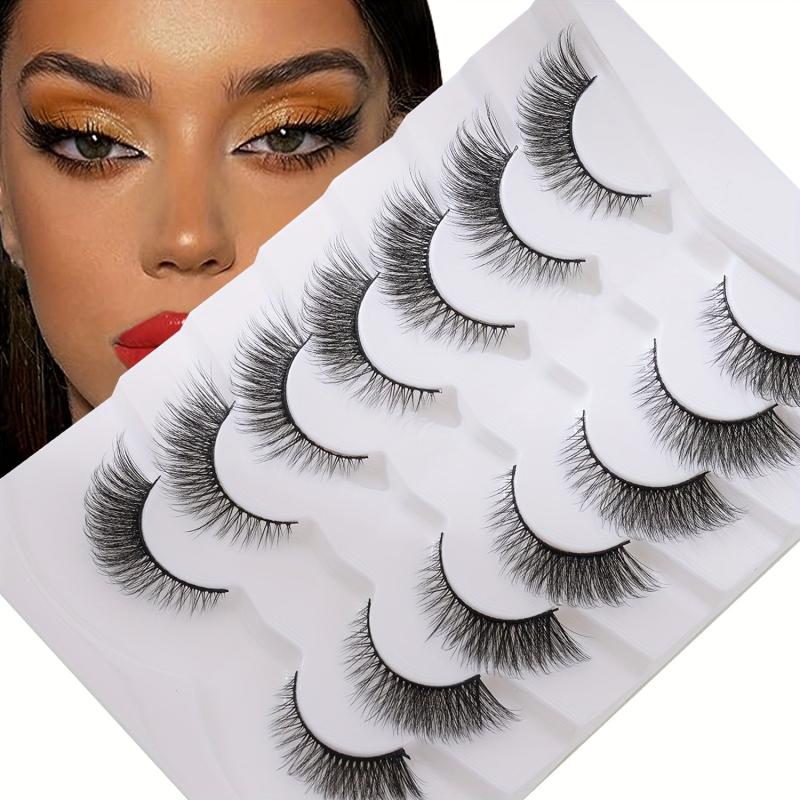 7 Pairs 5D Curly Fluffy Cross False Eyelashes 12mm