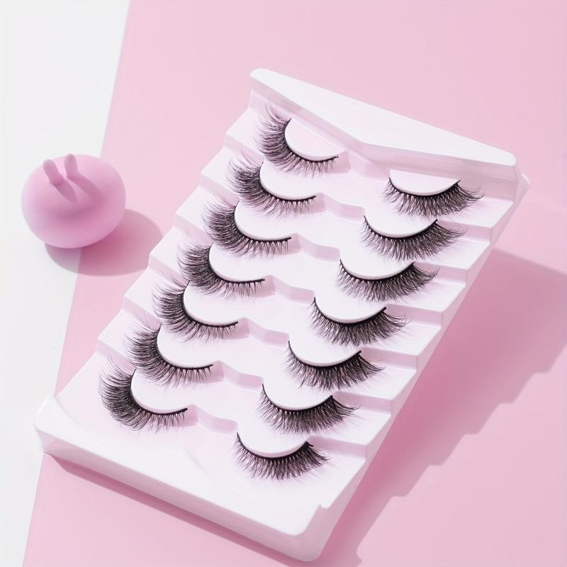 7 Pairs 5D Curly Fluffy Cross False Eyelashes 12mm