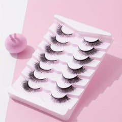 7 Pairs 5D Curly Fluffy Cross False Eyelashes 12mm