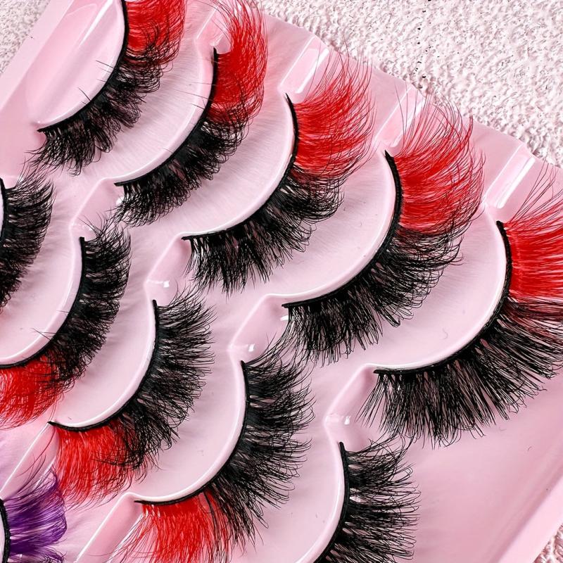 10 Pairs Colored Lashes Soft Dramatic Long Full Strip Lashes