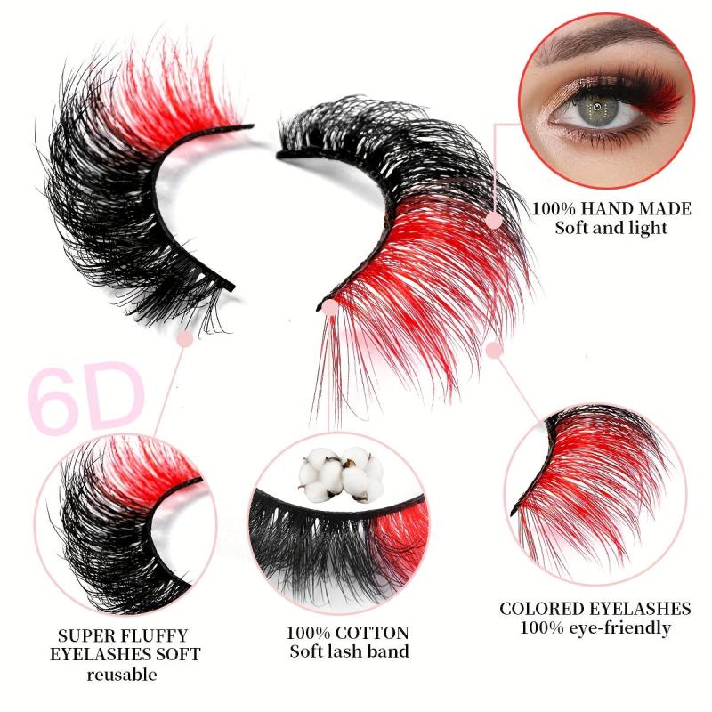 10 Pairs Colored Lashes Soft Dramatic Long Full Strip Lashes