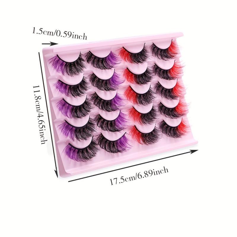 10 Pairs Colored Lashes Soft Dramatic Long Full Strip Lashes