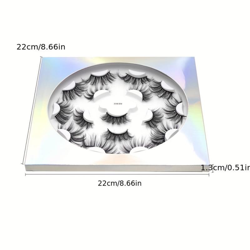 Chemical Fiber Long Eyelashes 8 Pairs False Eyelashes 6D Natural Thick Curling