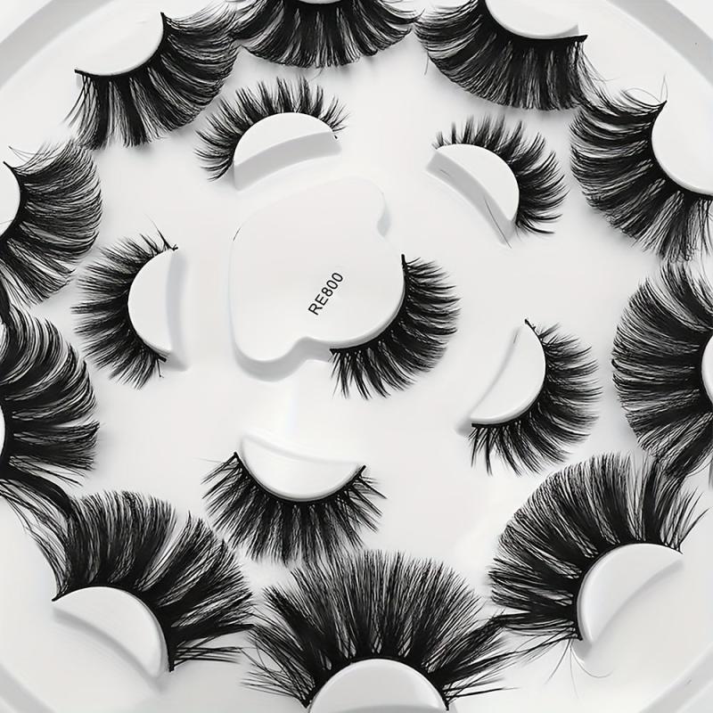 Chemical Fiber Long Eyelashes 8 Pairs False Eyelashes 6D Natural Thick Curling