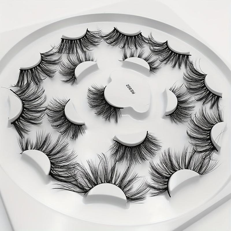 Chemical Fiber Long Eyelashes 8 Pairs False Eyelashes 6D Natural Thick Curling