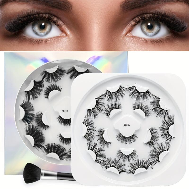 Chemical Fiber Long Eyelashes 8 Pairs False Eyelashes 6D Natural Thick Curling
