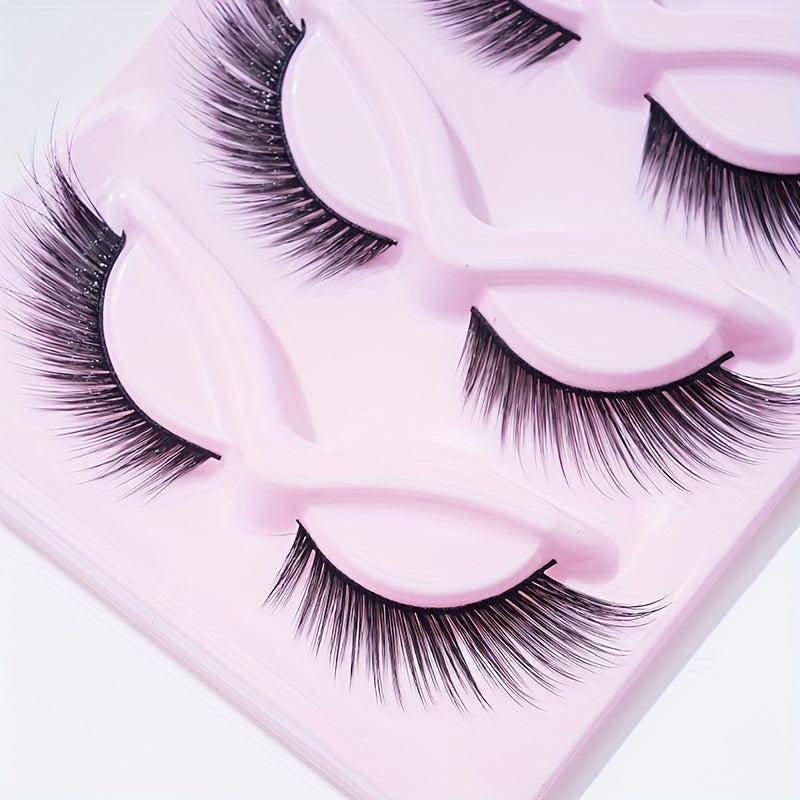 5 Pairs Cat Eye Lashes Eyelashes Winged End Eye Long Natural Full Strip Lashes
