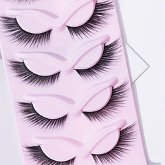 5 Pairs Cat Eye Lashes Eyelashes Winged End Eye Long Natural Full Strip Lashes