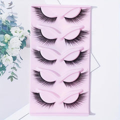 5 Pairs Cat Eye Lashes Eyelashes Winged End Eye Long Natural Full Strip Lashes