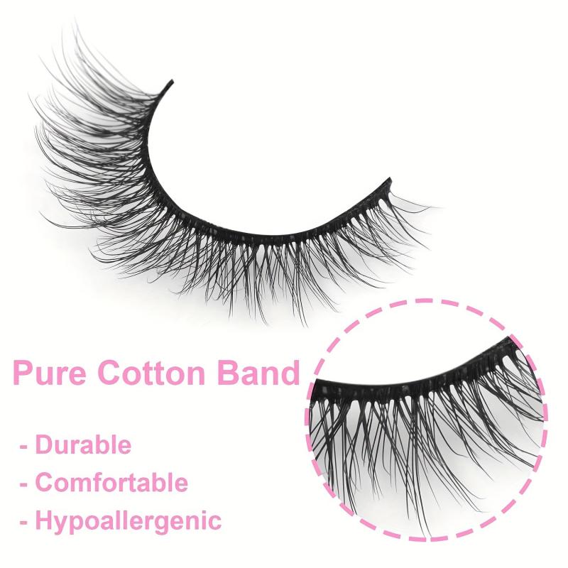 5 Pairs Fluffy Wispy 3D Eyelashes Extension Natural Volume Lashes for Makeup Use