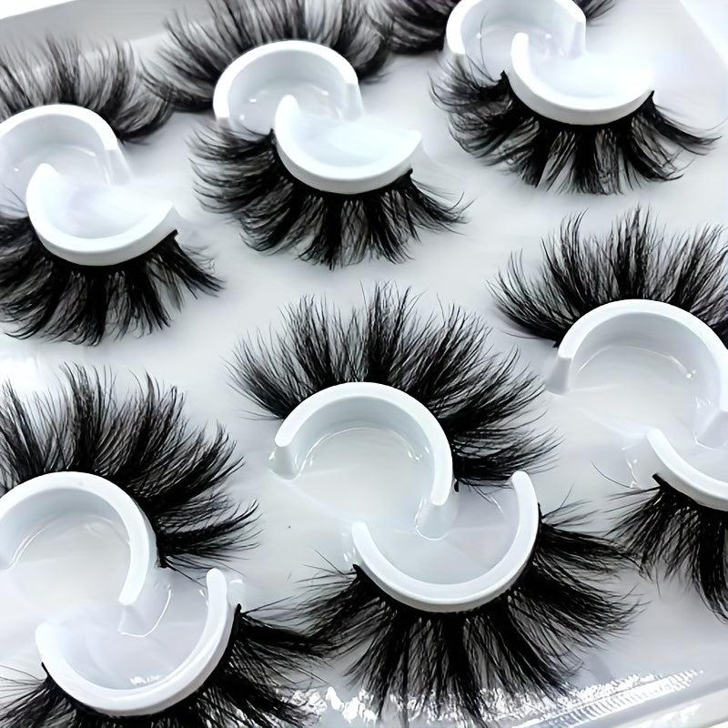 6 Pairs 3D Fluffy False Eyelashes Faux Mink Curled Dense Synthetic Fiber
