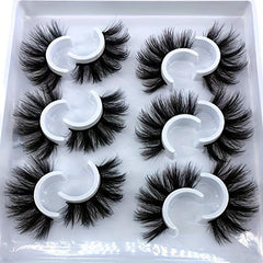 6 Pairs 3D Fluffy False Eyelashes Faux Mink Curled Dense Synthetic Fiber