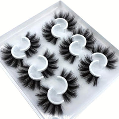 6 Pairs 3D Fluffy False Eyelashes Faux Mink Curled Dense Synthetic Fiber