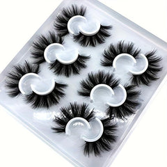 6 Pairs 3D Fluffy False Eyelashes Faux Mink Curled Dense Synthetic Fiber