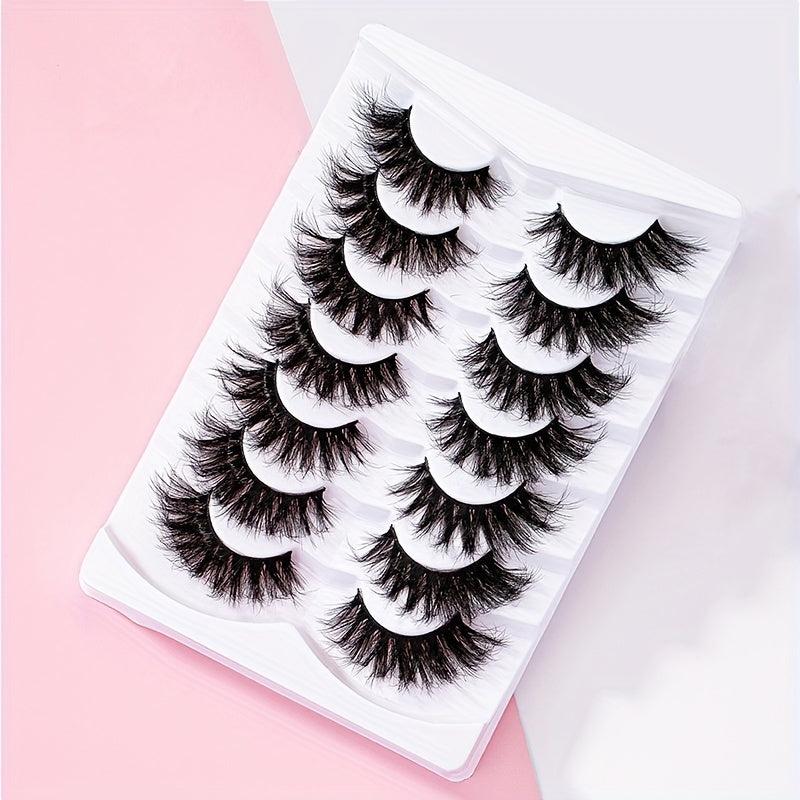 Thick Long 6D Volume Eyelashes 7 Pairs 20mm Fluffy False Eyelashes