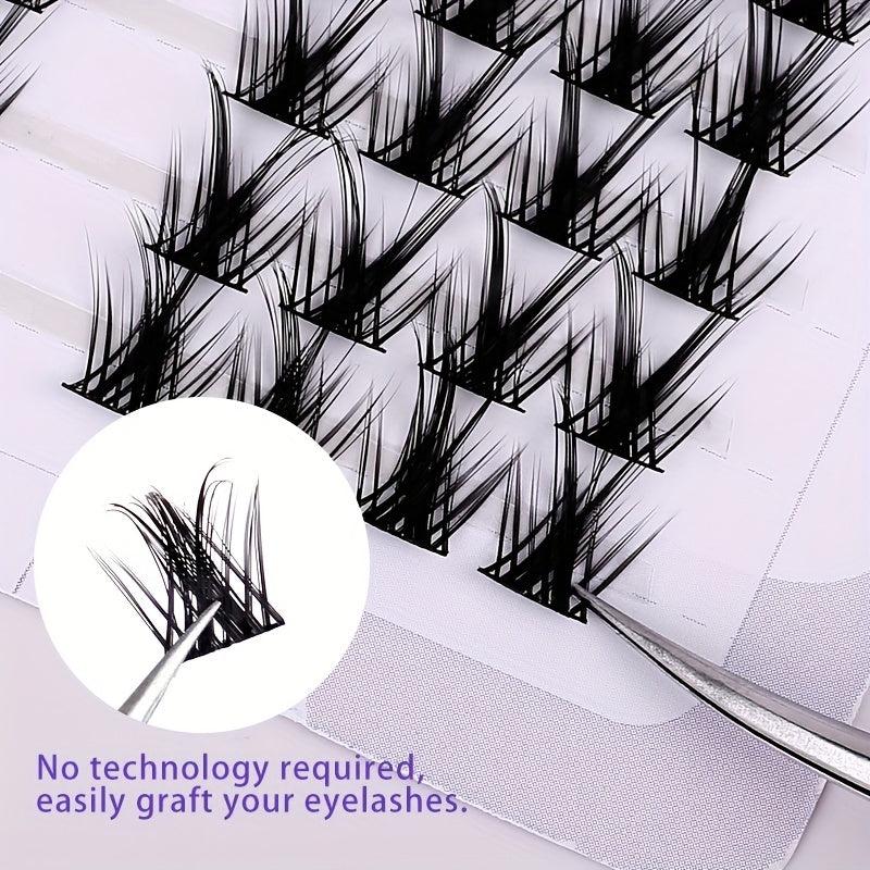 10 Rows Manga Lashes False Eyelashes Individual Cluster Extension