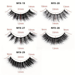 10 Pairs C Curl False Eyelash Mixed Style Reusable Fluffy Wispy Lashes