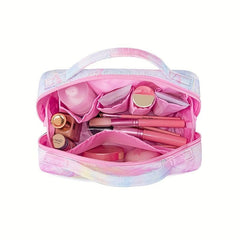 Waterproof Travel Makeup Bag Dividers Handle Large Capacity Cosmetic Bag