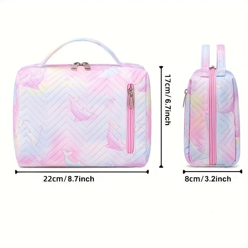 Waterproof Travel Makeup Bag Dividers Handle Large Capacity Cosmetic Bag