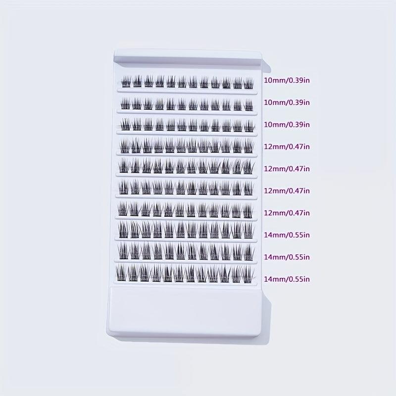 120pcs Fishtail False Eyelashes 10-14mm Mix Natural & Wispy for Photograph