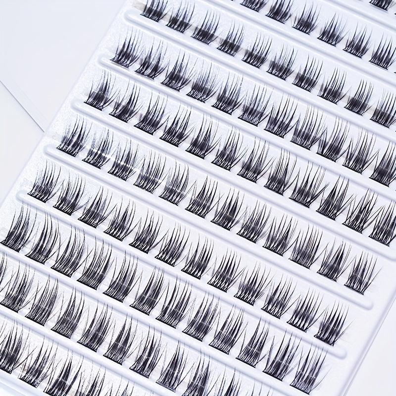 120pcs Fishtail False Eyelashes 10-14mm Mix Natural & Wispy for Photograph