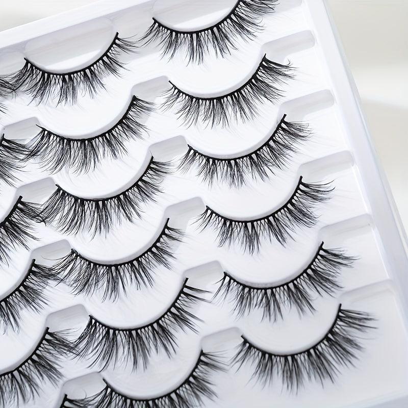 14 Pairs Natural Fluffy Wispy False Eyelashes 15mm