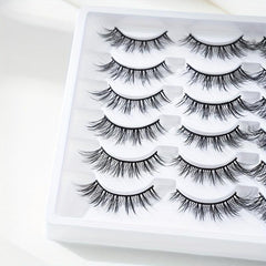 14 Pairs Natural Fluffy Wispy False Eyelashes 15mm