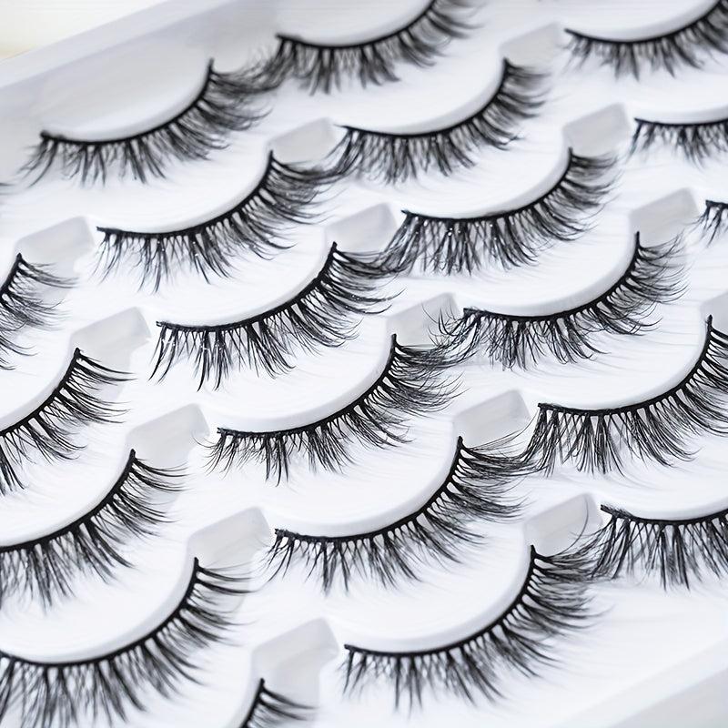 14 Pairs Natural Fluffy Wispy False Eyelashes 15mm