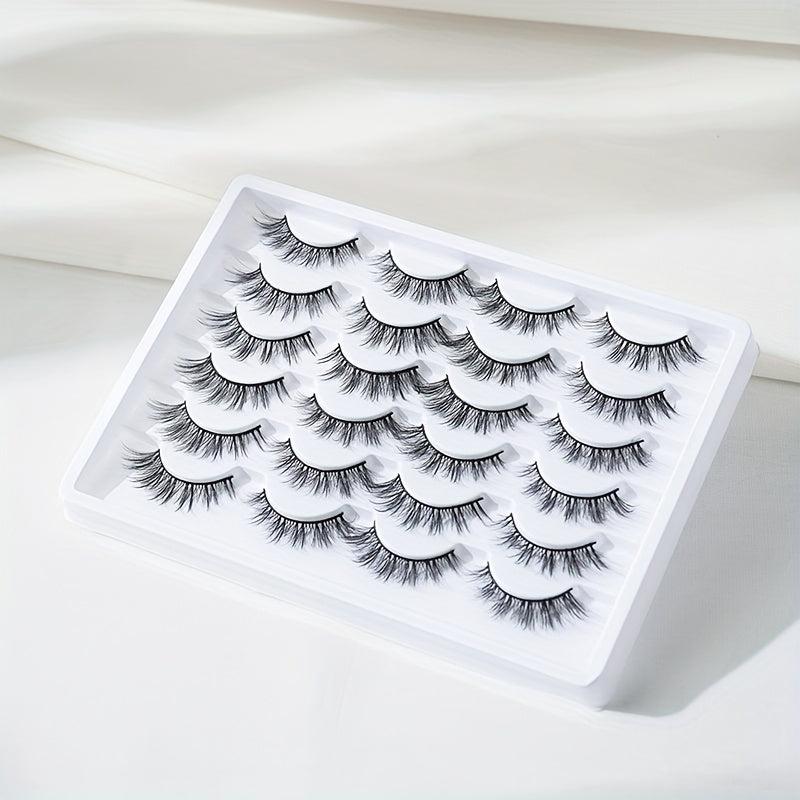 14 Pairs Natural Fluffy Wispy False Eyelashes 15mm