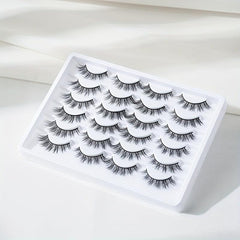 14 Pairs Natural Fluffy Wispy False Eyelashes 15mm