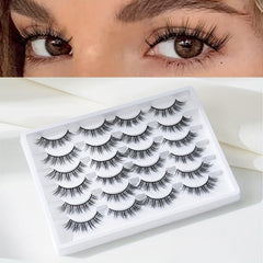 14 Pairs Natural Fluffy Wispy False Eyelashes 15mm
