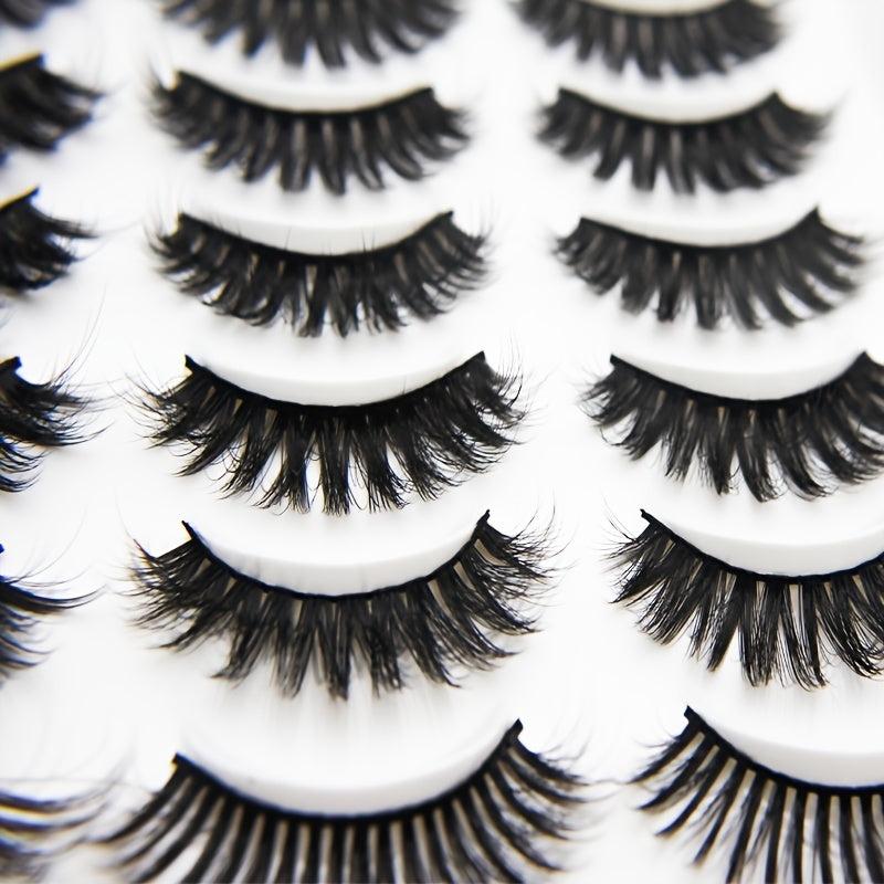 20 Pairs 3D Mink Lashes Curly Crisscross Layer False Eyelashes Natural Look