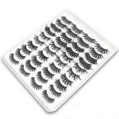 20 Pairs 3D Mink Lashes Curly Crisscross Layer False Eyelashes Natural Look